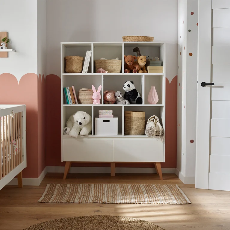 Bibliothèque Pinio Swing - Blanc et bois