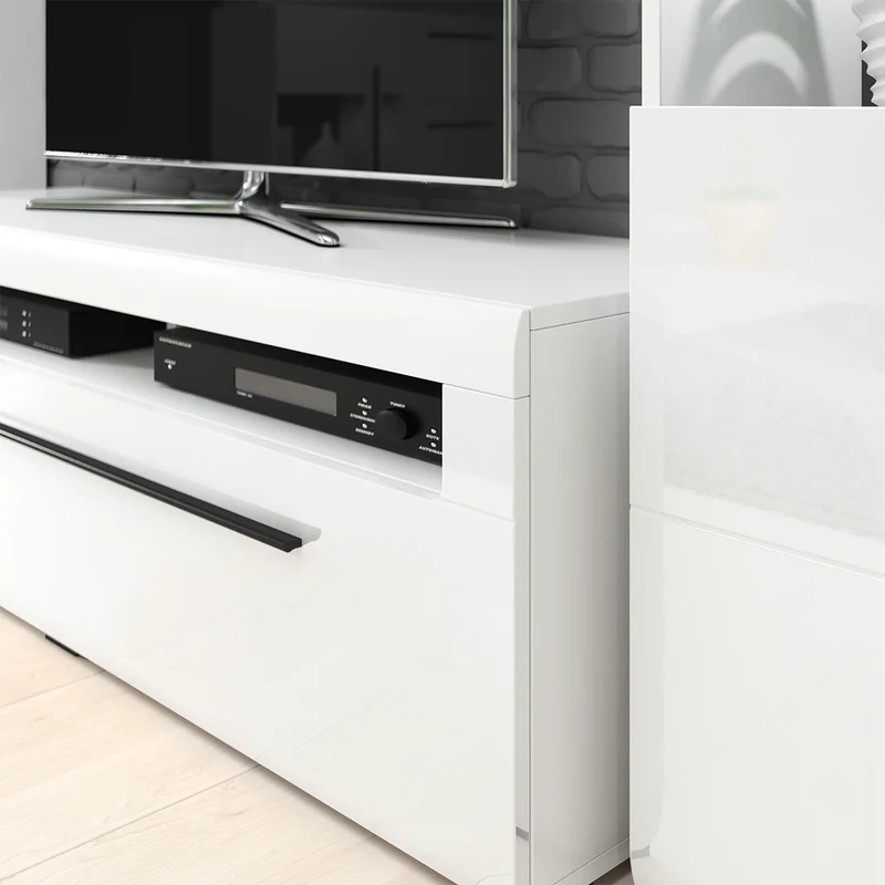 Meuble TV 1 tiroir 160 cm Louis Blanc