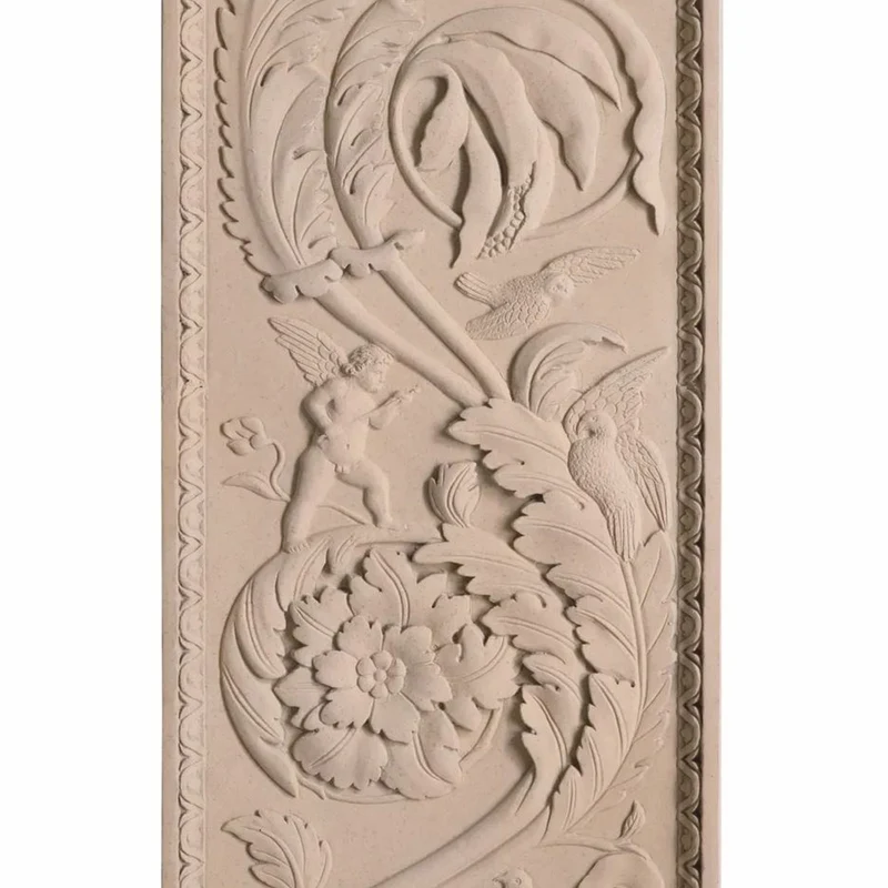 Casa Padrino Luxus Barock Wandrelief Sandfarben 179 cm - Barock Wanddeko
