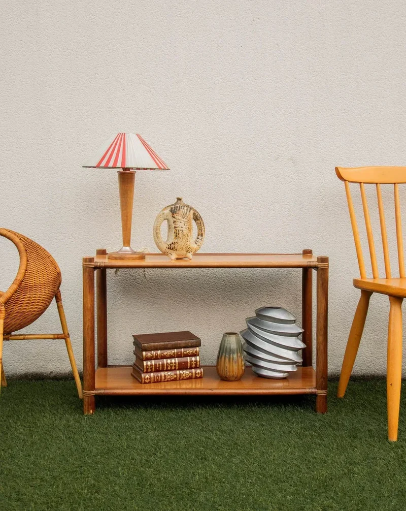 Hanna, la table d'appoint en bambou et teck N°773