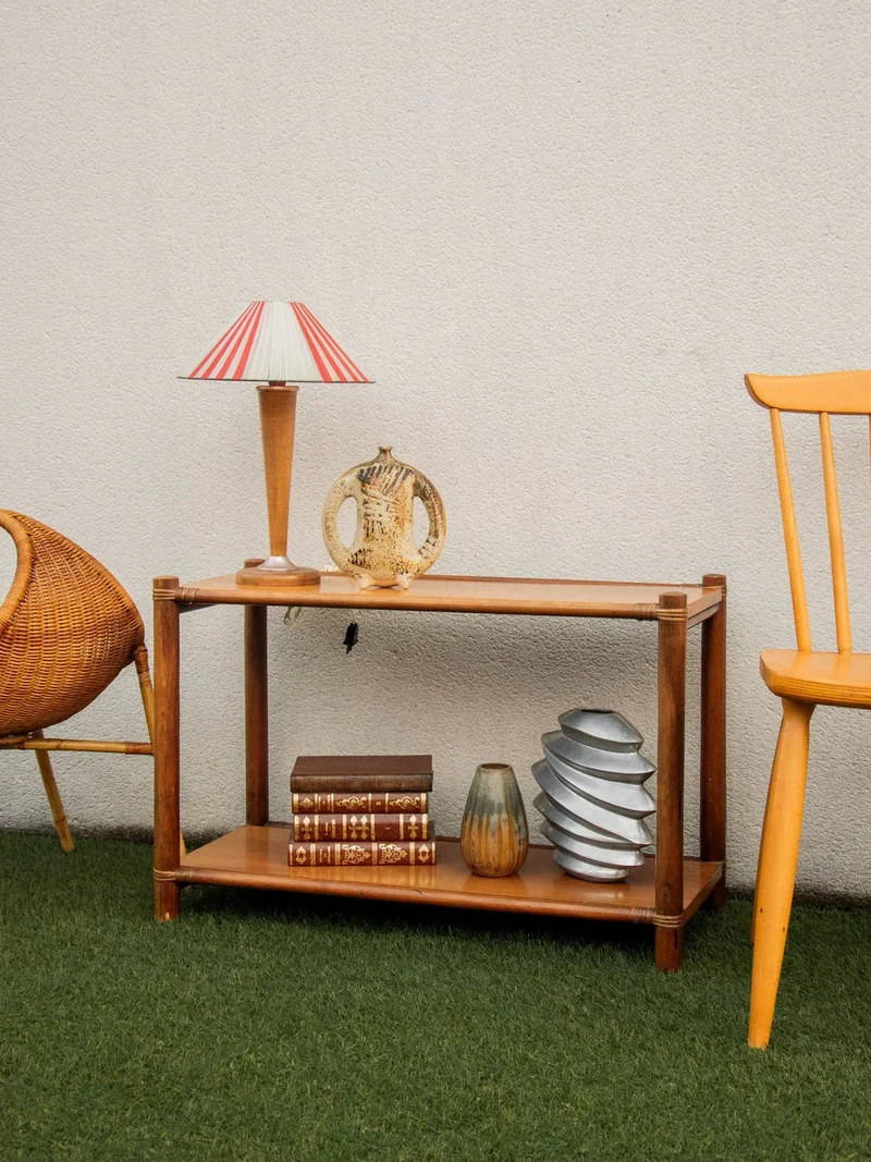 Hanna, la table d'appoint en bambou et teck N°773