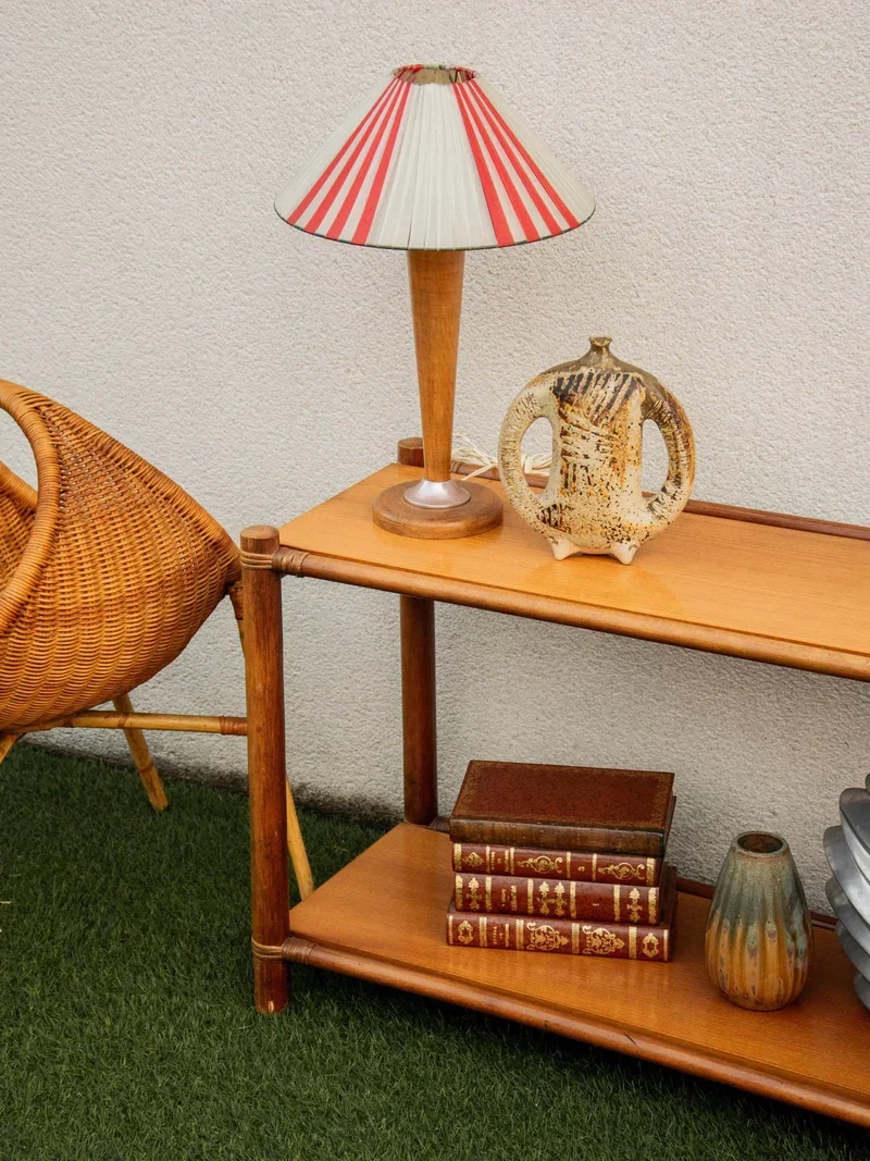 Hanna, la table d'appoint en bambou et teck N°773