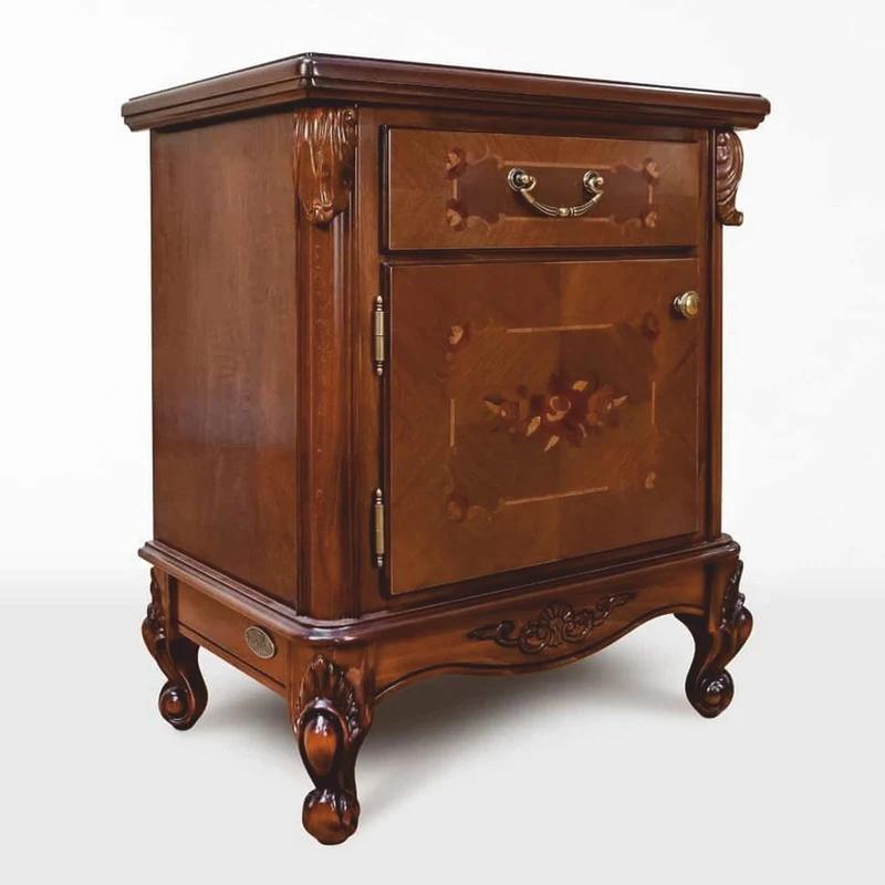 Casa Padrino Luxus Barock Nachtkommode Dunkelbraun H. 72,5 cm - Barock Möbel