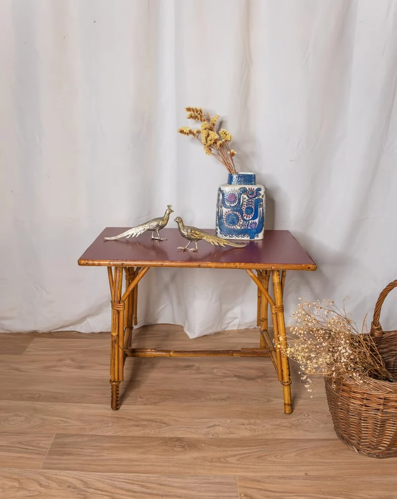 Léonie, la table basse en rotin N°407