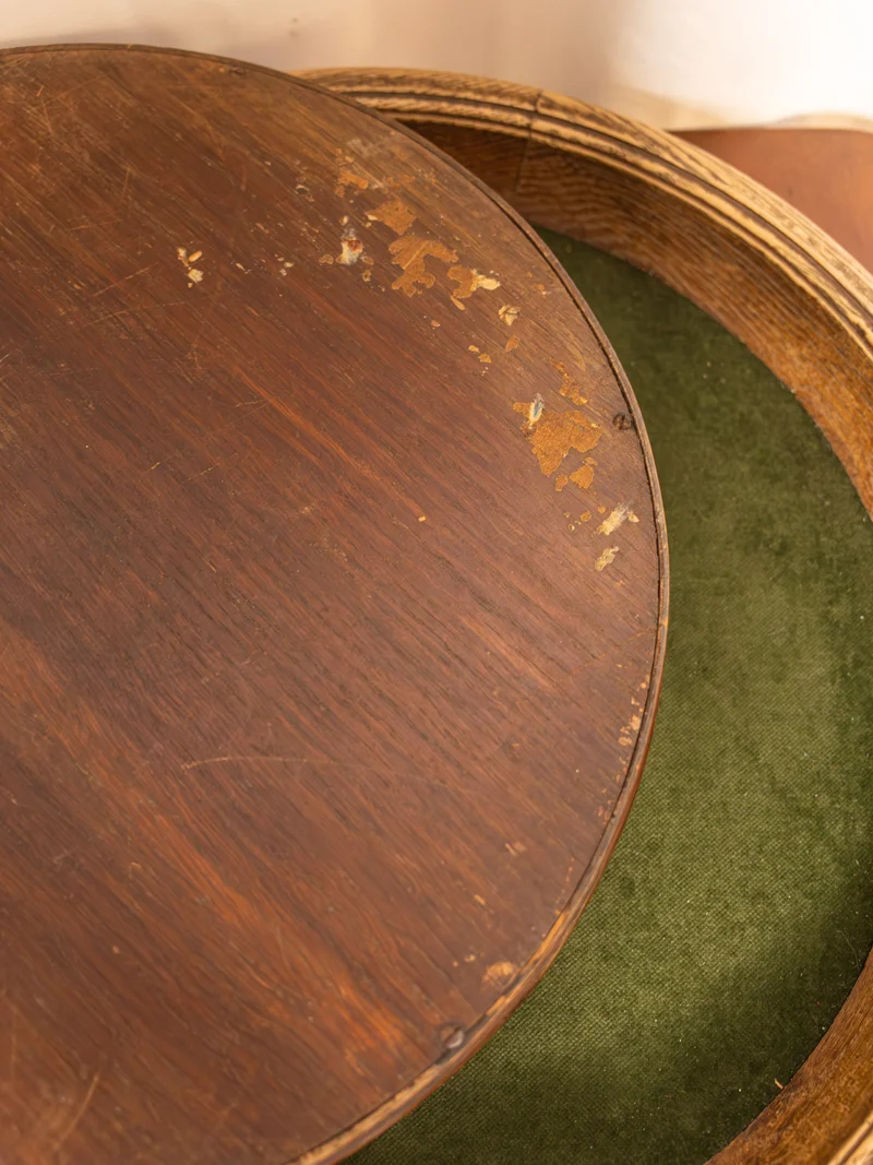 Marcel, le plateau en bois et velours N°133