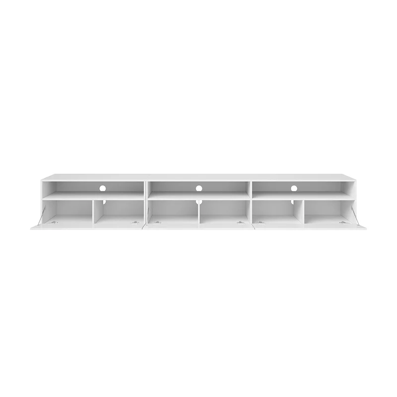 Meuble TV sur pied ou mural 1 tiroir 270 cm Sloan Blanc