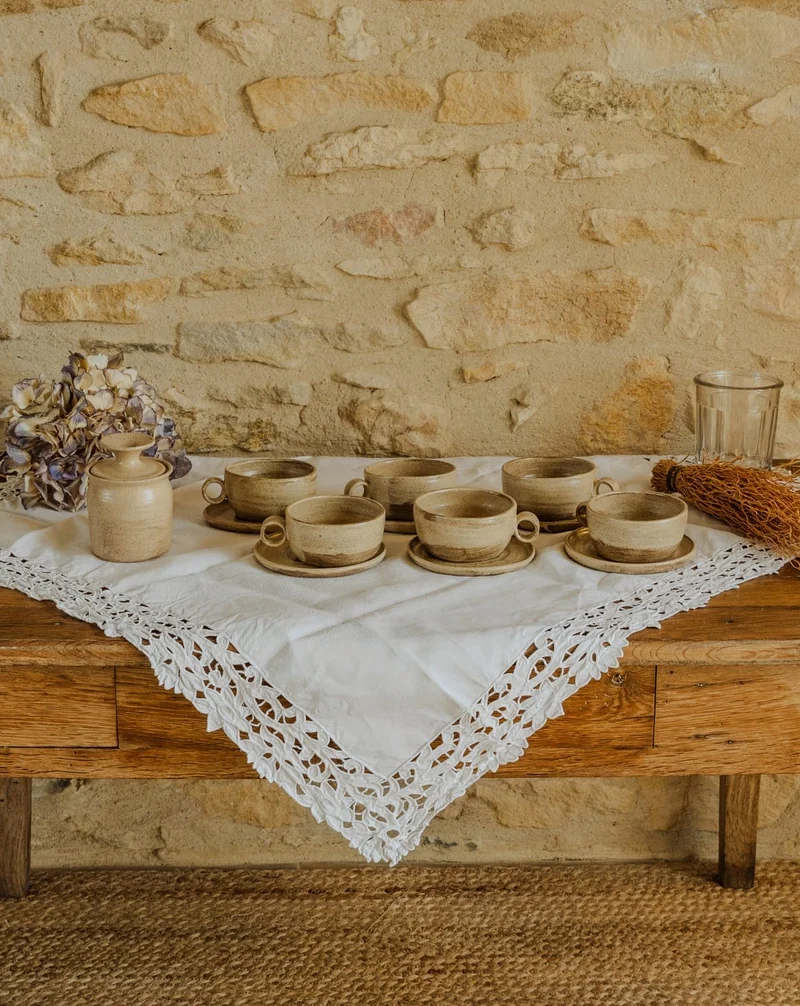 Léandre, le service à café 13 pièces en grès N°194