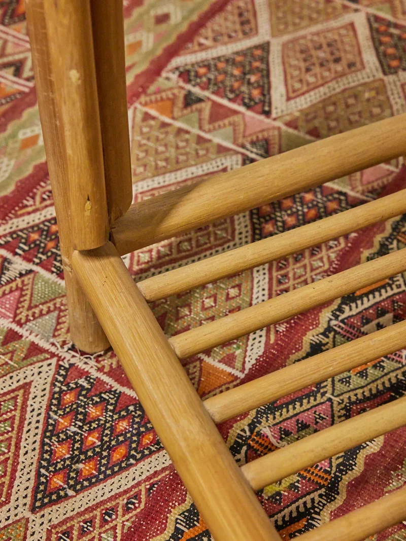 Léonie, la table basse en verre et rotin N°490