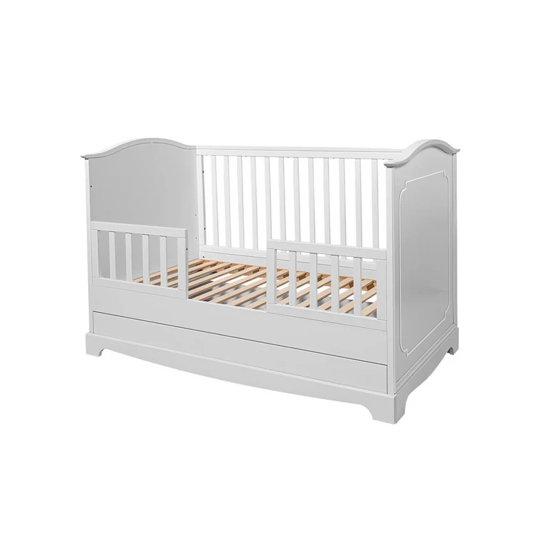 Lit évolutif 70x140 et commode 3 tiroirs Bellamy Royal - Blanc