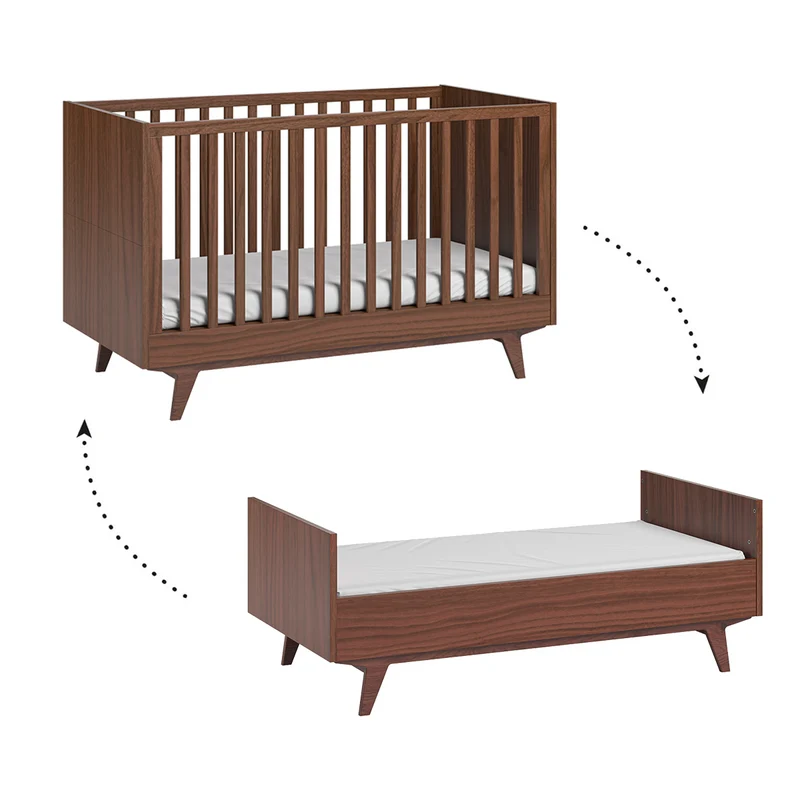 Lit évolutif 70x140 et commode 3 tiroirs Vox Mid - Bois