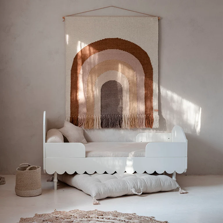 Lit évolutif 70x140 et commode 3 tiroirs Wood Luck Babushka Blanc