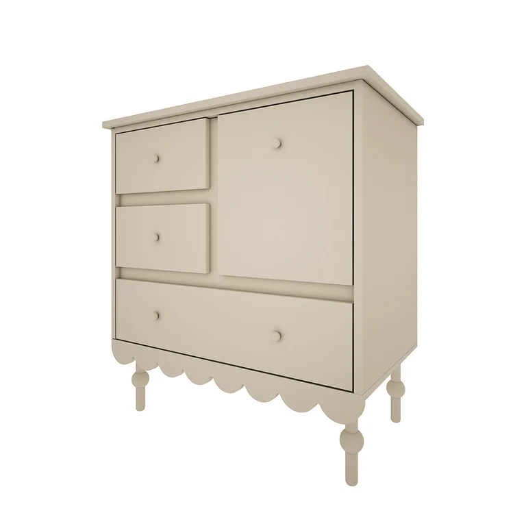 Lit évolutif 70x140 et commode 3 tiroirs Wood Luck Babushka Olive