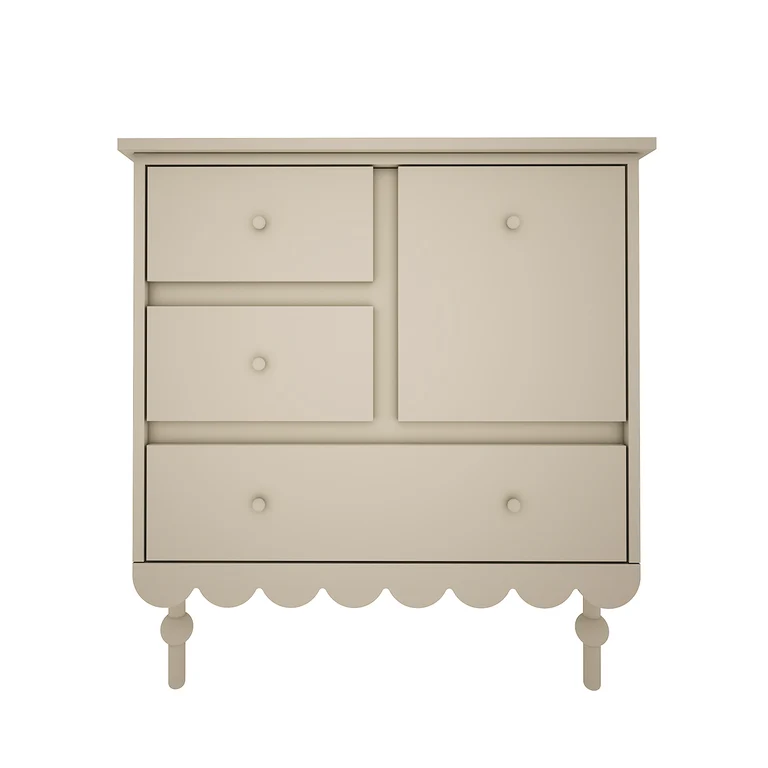 Commode 3 tiroirs et armoire 2 portes Wood Luck Babushka Olive