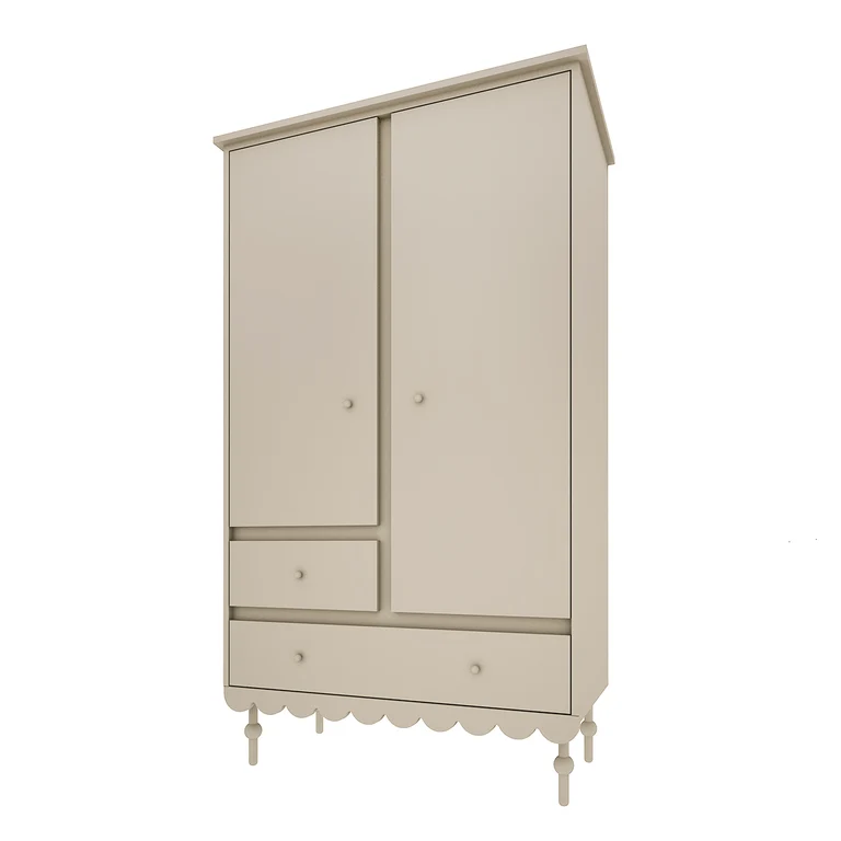 Commode 3 tiroirs et armoire 2 portes Wood Luck Babushka Olive