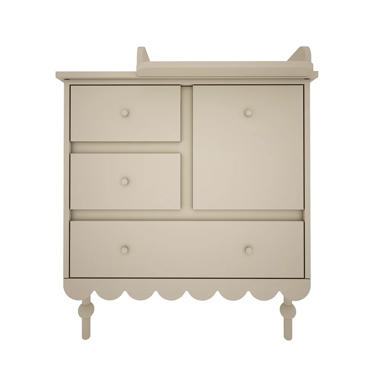 Commode 3 tiroirs 1 porte Wood Luck Babushka Olive