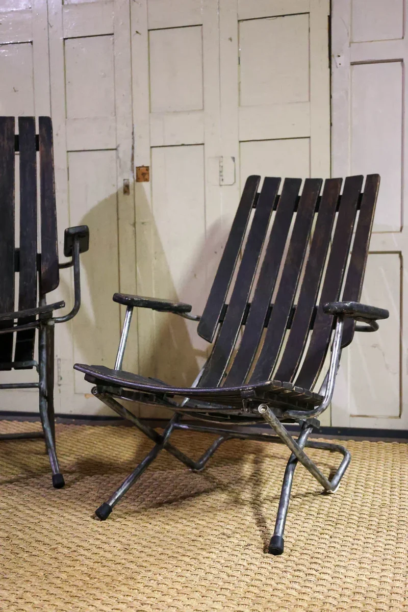 Claudine, la paire de chaises longues réglables N°7