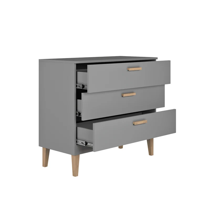 Lit bébé 60x120 et commode Kocot Kids Kubi - Gris