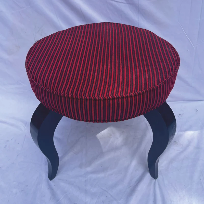 Casa Padrino Barock Hocker Rot / Schwarz H. 49 cm - Barockstil Möbel