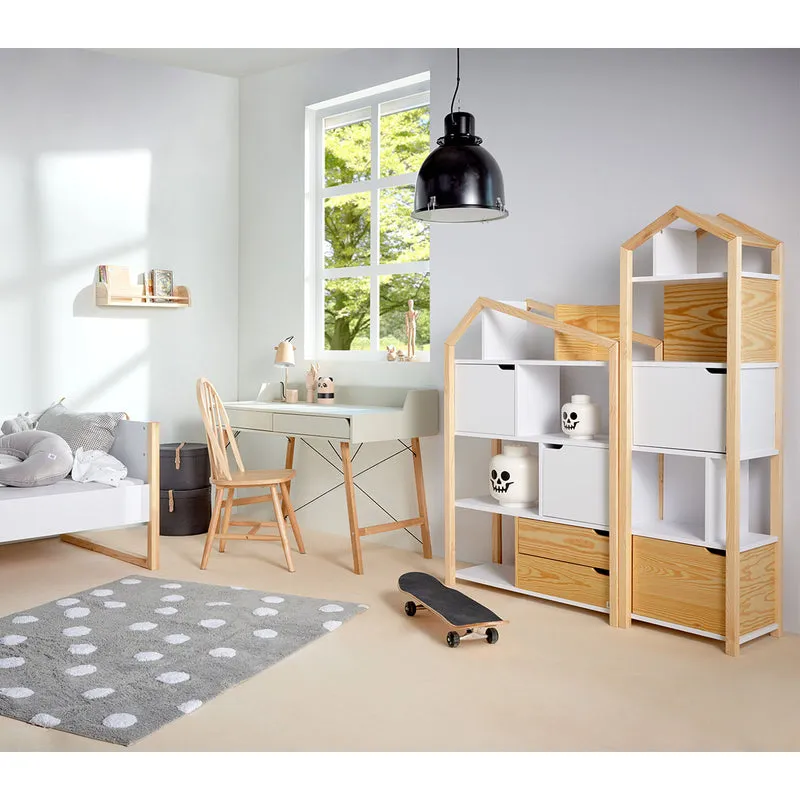 Bibliothèque maison Bellamy Phoebe Bois et blanc