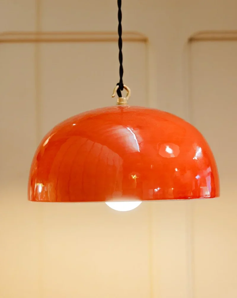Paulette, la lampe baladeuse en céramique orange N°102