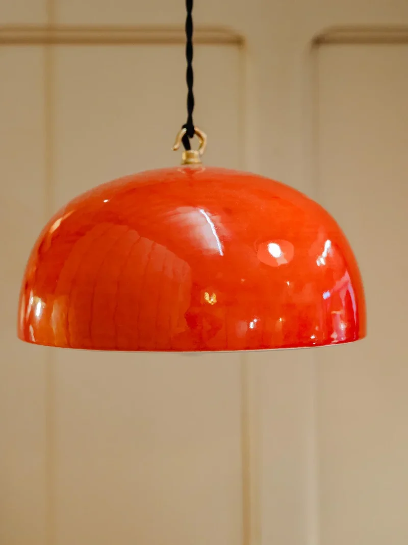 Paulette, la lampe baladeuse en céramique orange N°102