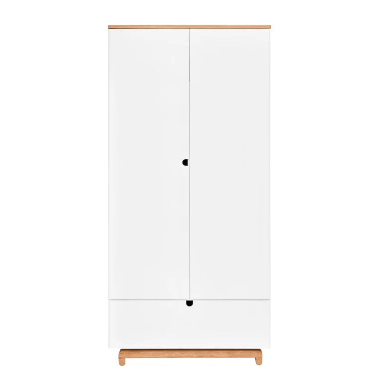Armoire 2 portes 1 tiroir Bellamy Nomi Blanc et bois