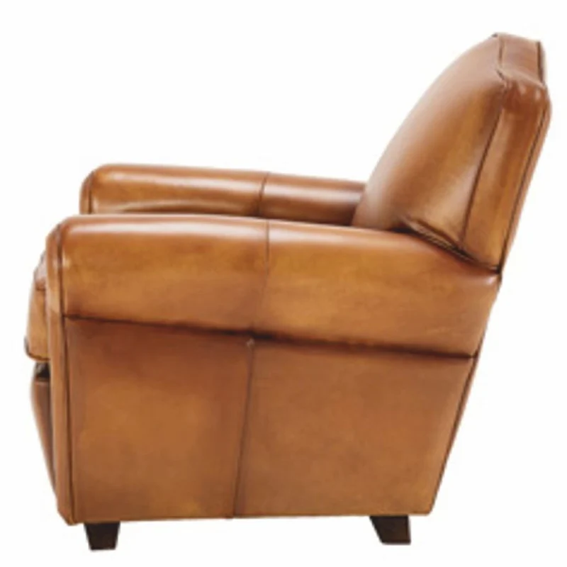 Casa Padrino Luxus Leder Sessel Braun / Schwarz - Luxus Echtleder Möbel