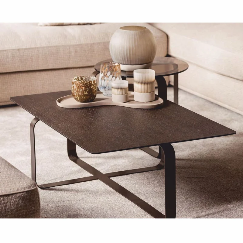 Casa Padrino Luxus Couchtisch Set Dunkelbraun - Hotel & Wohnzimmer Möbel