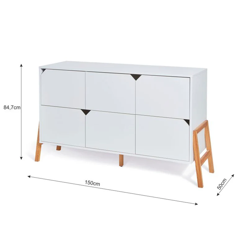 Commode 6 tiroirs Bellamy Lotta Blanc