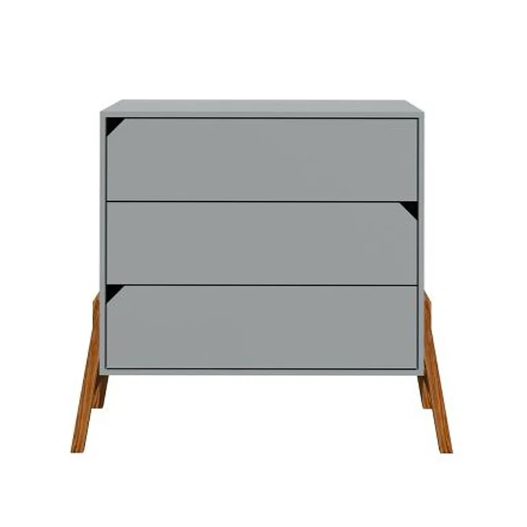 Lit évolutif 70x140 et commode 3 tiroirs Bellamy Lotta Gris
