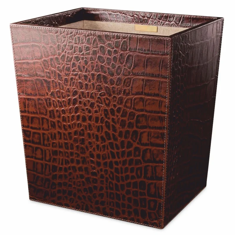 Casa Padrino Luxus Echtleder Schreibtisch Set Antik Braun - Schreibtisch Accessoires