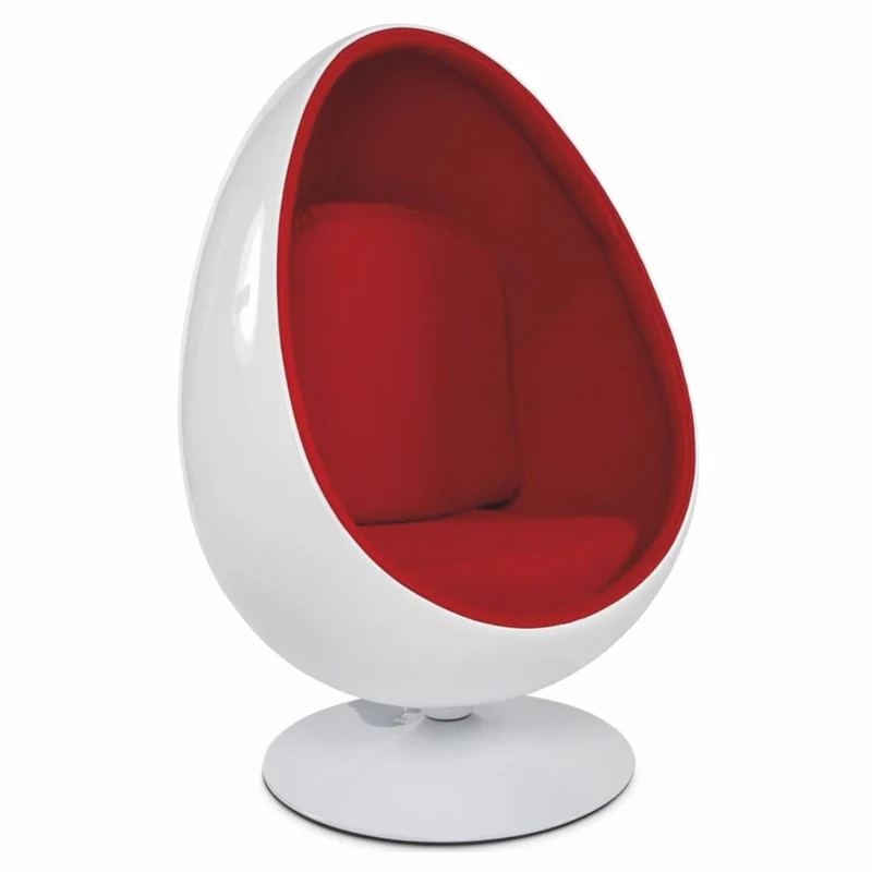 Casa Padrino Luxus Drehsessel Weiß / Rot H. 133 cm - Luxus Möbel