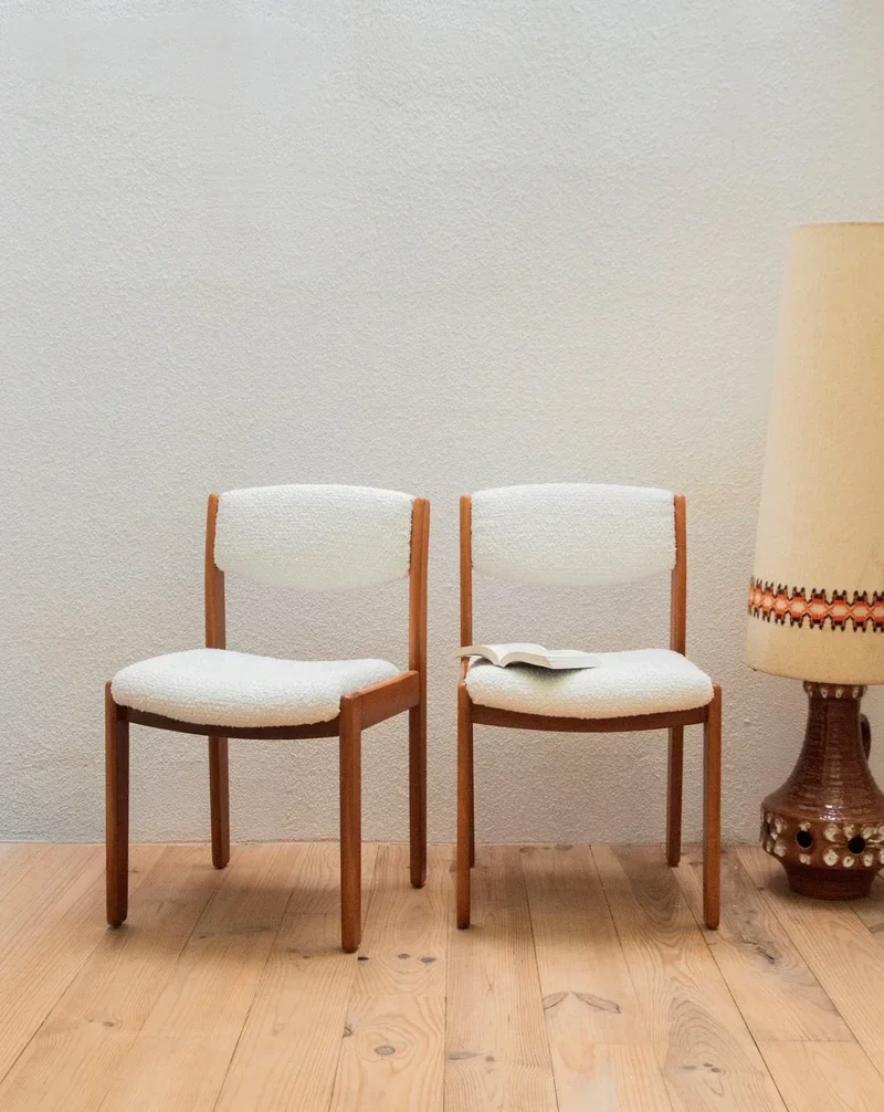Alma, la paire de chaises en bois et tissu N°1071
