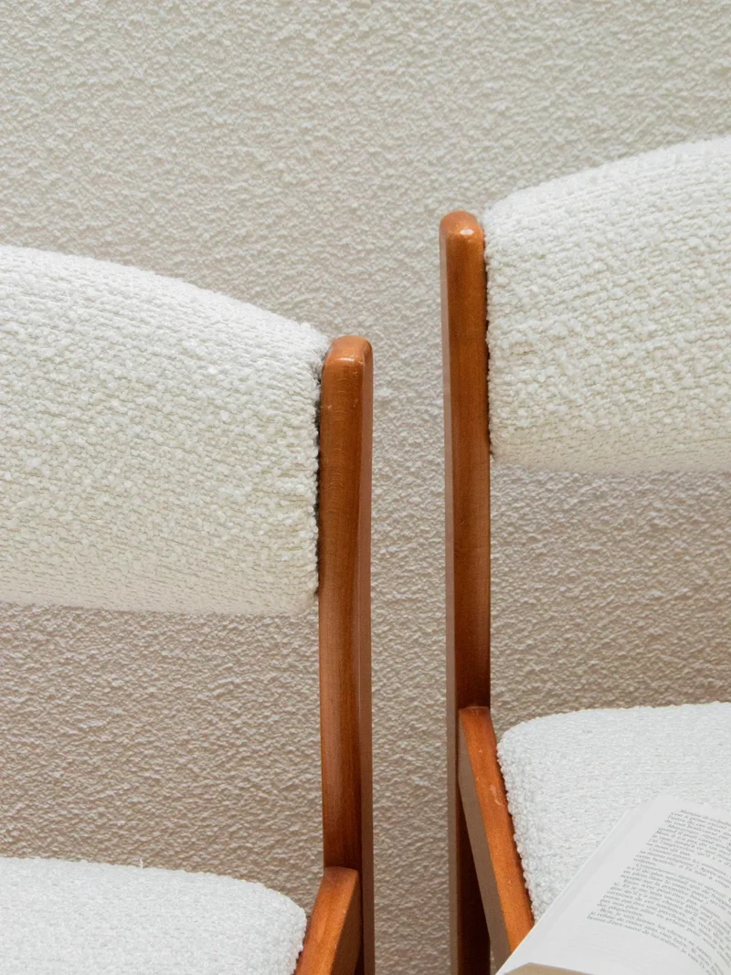 Alma, la paire de chaises en bois et tissu N°1071