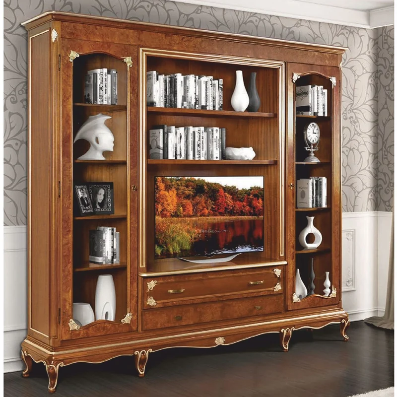 Casa Padrino Luxus Barock Bücherschrank Braun / Gold 250 x H. 227 cm - Made in Italy