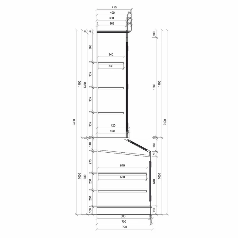Casa Padrino Landhausstil Massivholz Barschrank Braun 600 cm - Bar Möbel