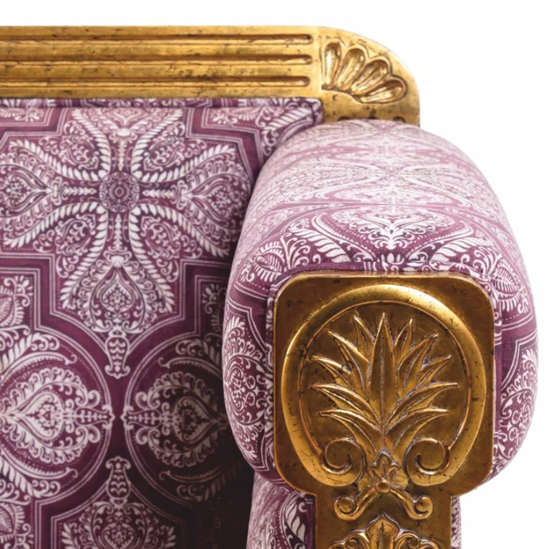 Casa Padrino Luxus Barock Sofa Lila / Antik Gold 231 cm - Barock Wohnzimmer Möbel