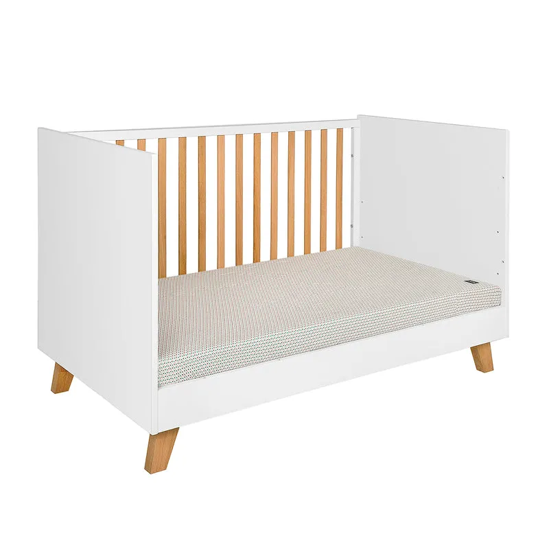Lit évolutif 70x140 et commode 3 tiroirs Novelies Zara Blanc