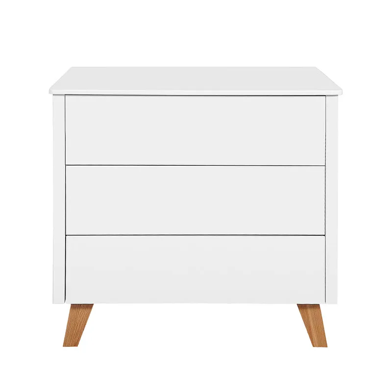 Lit évolutif 70x140 et commode 3 tiroirs Novelies Zara Blanc