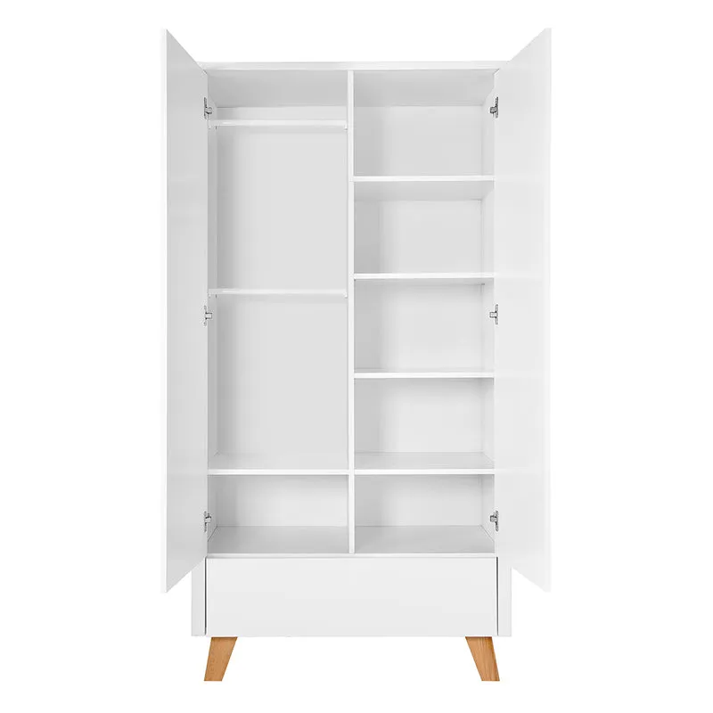 Armoire 2 portes 1 tiroir Novelies Zara Blanc