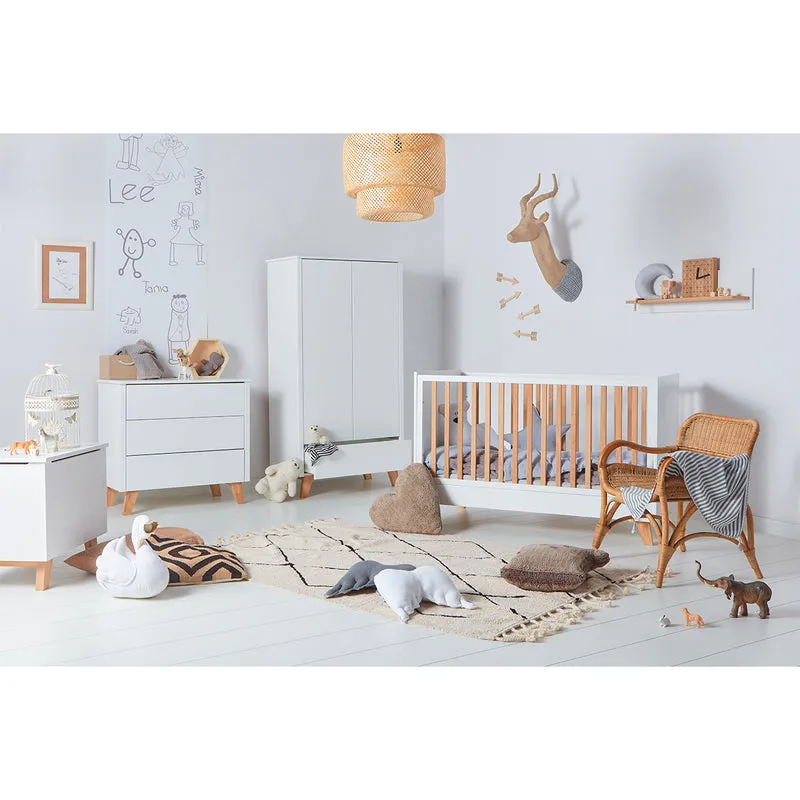 Armoire 2 portes 1 tiroir Novelies Zara Blanc