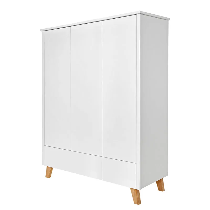 Armoire 3 portes 2 tiroirs Novelies Zara Blanc