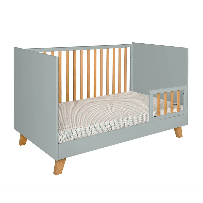 Lit évolutif 70x140 et commode 3 tiroirs Novelies Zara Gris