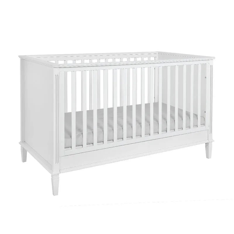 Lit évolutif 70x140 et commode 3 tiroirs Novelies Bianka Blanc
