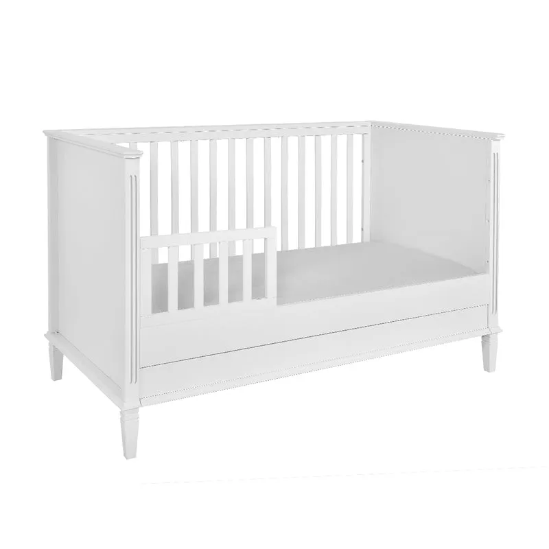 Lit évolutif 70x140 et commode 3 tiroirs Novelies Bianka Blanc