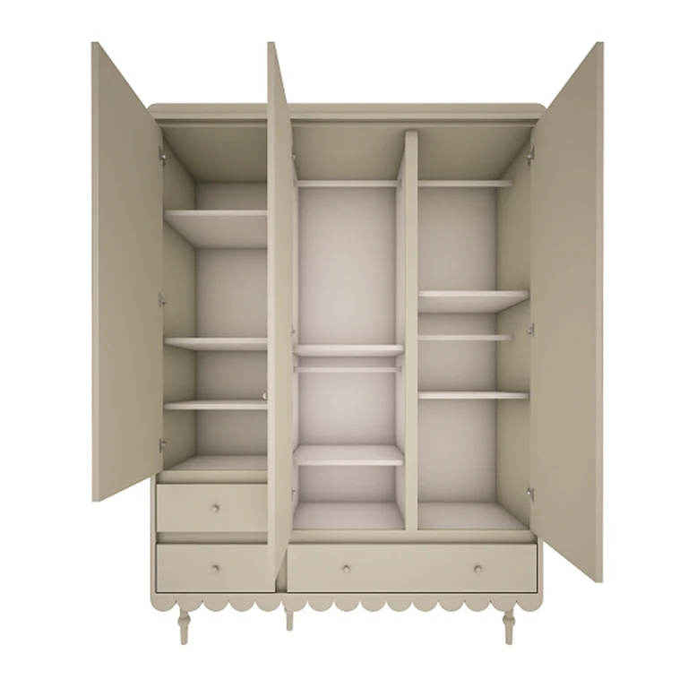 Armoire 3 portes 3 tiroirs Wood Luck Babushka Olive