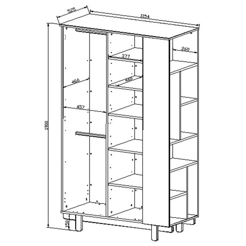 Armoire 2 portes Wood Luck Romy - Blanc