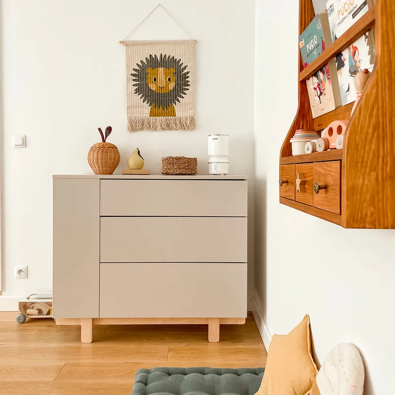 Commode 3 tiroirs et armoire 2 portes Wood Luck Romy - Cachemire