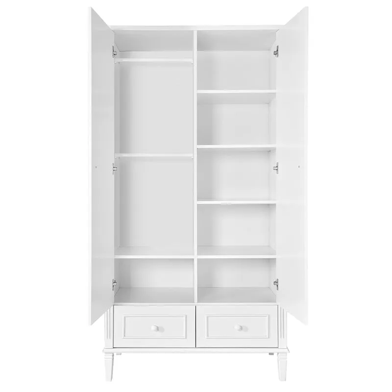 Armoire 2 portes 2 tiroirs Novelies Bianka Blanc