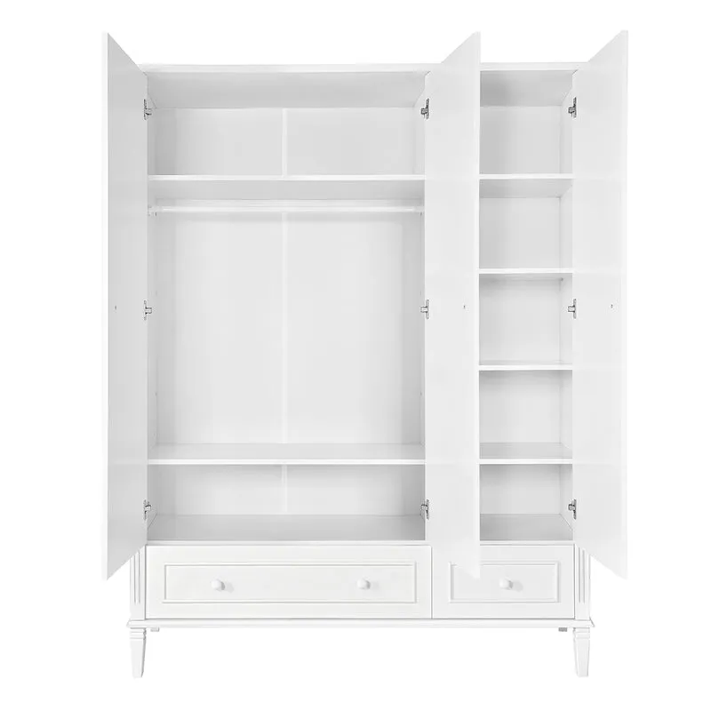 Armoire 3 portes 2 tiroirs Novelies Bianka Blanc